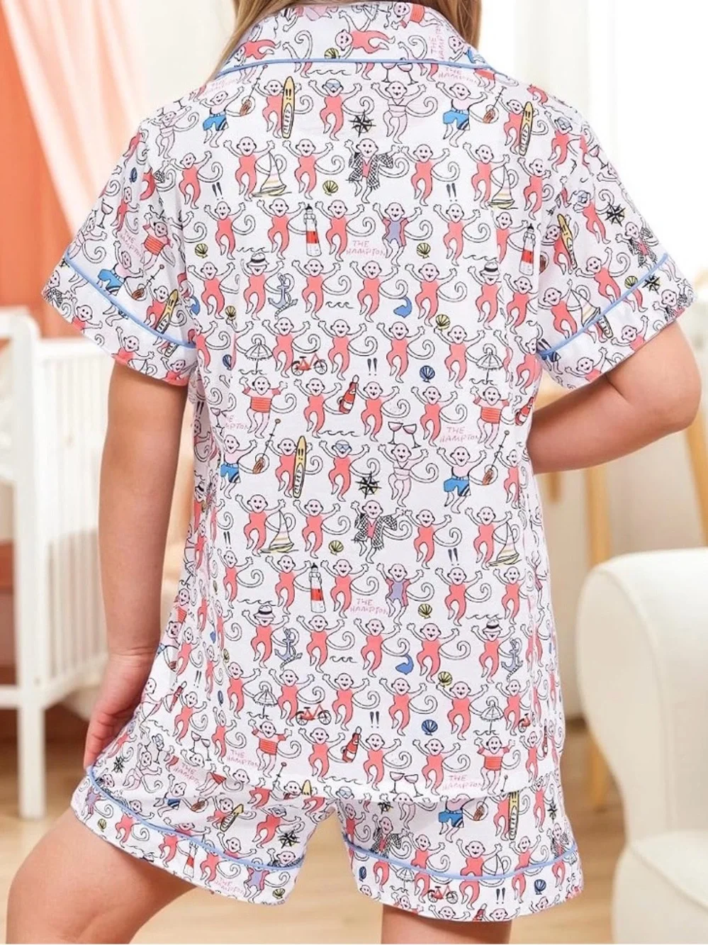 Soft Cute Kids Monkey Print Pajama Set